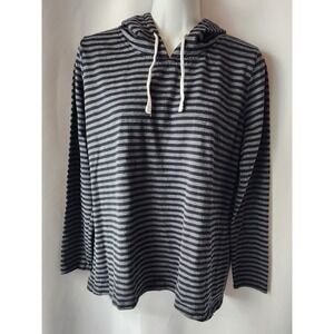 Womens‎ Curfew Striped Hoodie Grey/ Black
